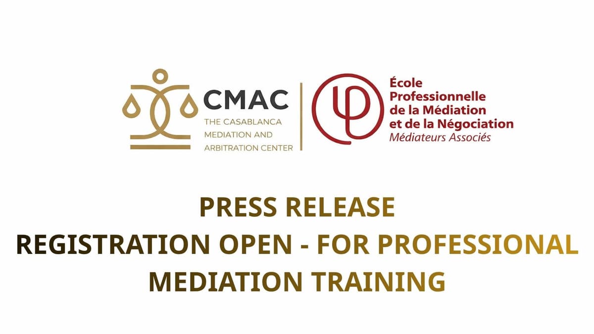 PRESS RELEASE – REGISTRATION OPEN FOR PROFESSIONAL MEDIATION TRAINING